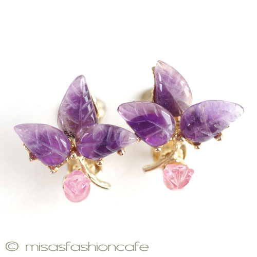 （画像用） ＳＷＯＢＯＤＡスワボダ アメジスト花イヤリング