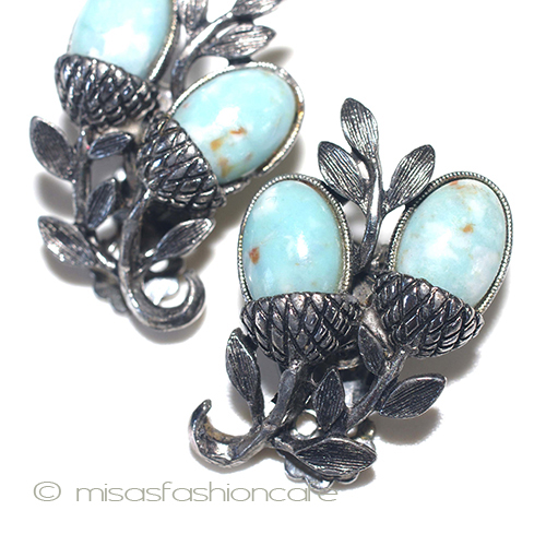 （画像用） ブルーどんぐり　イヤリング