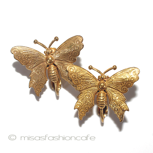 （画像用） ミリアムハスケル　刻印 HASKELL蝶イヤリング