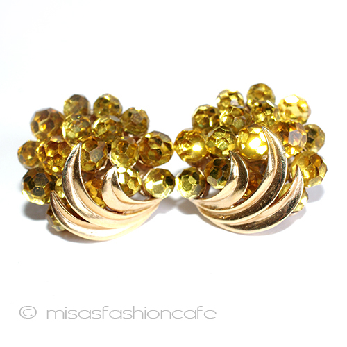 （画像用） Trifari　 トリファリ クリスタル花イヤリング