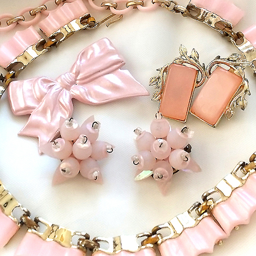 （画像用） ヴィンテージジュエリー 「ピンク」4点セット