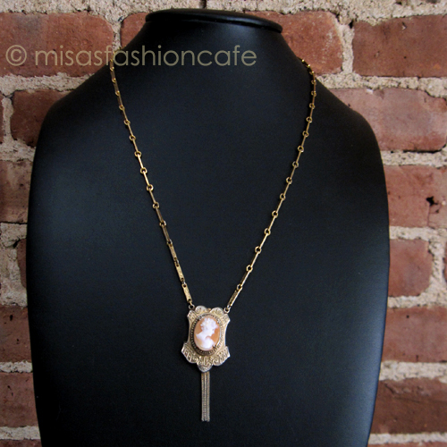 （画像用） アンティーク 本格カメオ Coro　ネックレス