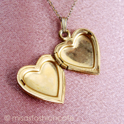 （画像用） アンティーク　12K GF ハートロケット ネックレス