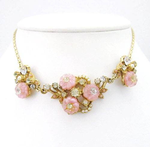 （画像用） アンティーク　 お花ネックレス