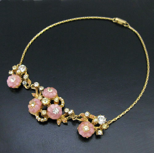 （画像用） アンティーク　 お花ネックレス