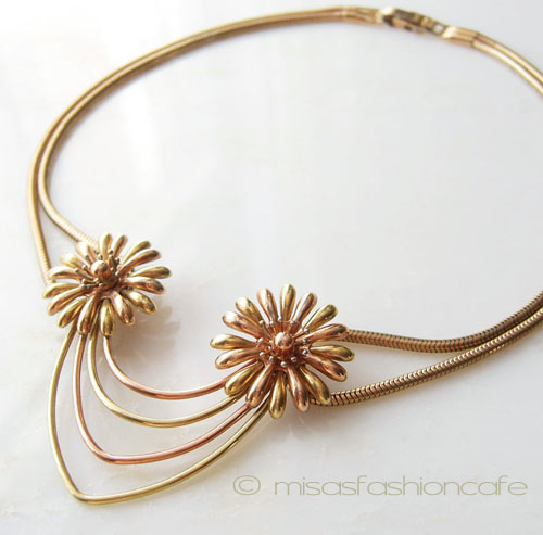 （画像用） Krementz クレメンツ 14Kgfフラワーネックレス