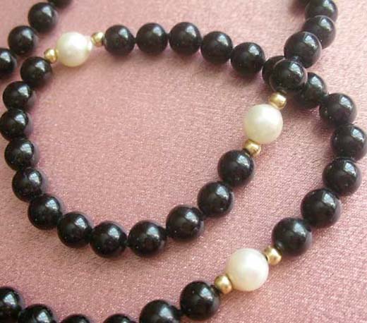 （画像用） K14真珠オニックス ネックレス