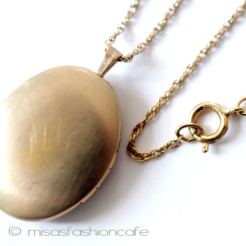 （画像用） 14Kgf　お花ロケット アンティーク　ネックレス