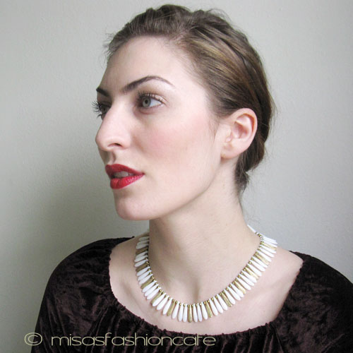 （画像用） Trifari　 トリファリ ミルクガラスｘゴールド