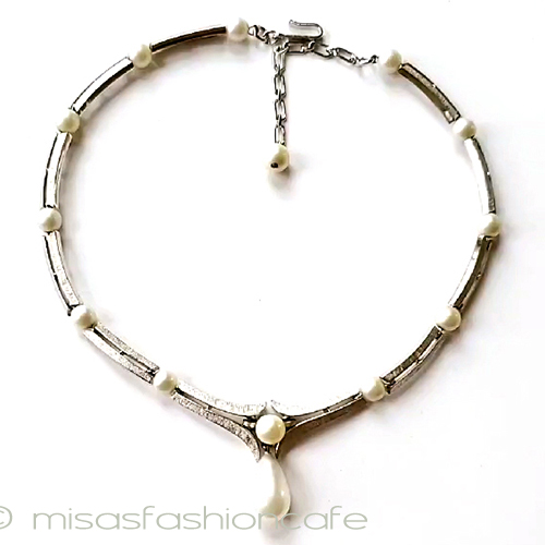 （画像用） ヴィンテージネックレス トリファリ　パール