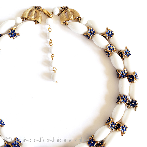 （画像用） Trifari　 トリファリ 青花２連ネックレス