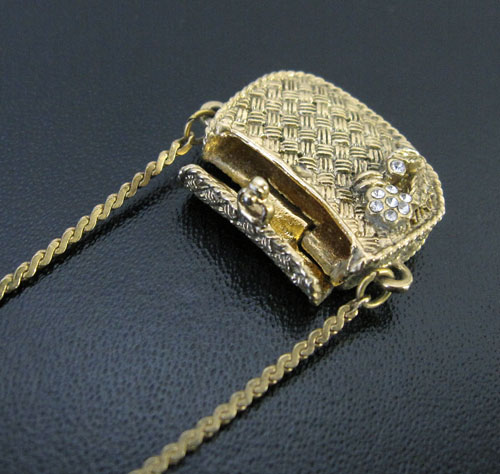 （画像用） アンティーク　 かごバッグ ネックレス