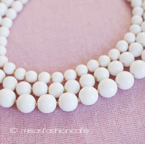 （画像用） 3連 ミルクガラス ネックレス