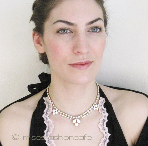 （画像用） ミルクガラス　ネックレス