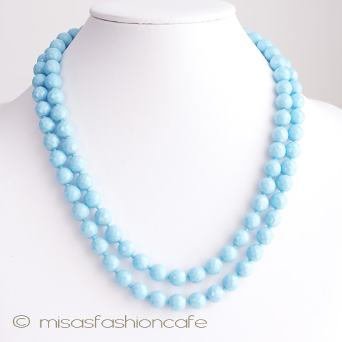 （画像用） Castlecliff ブルーガラス 豪華２連　ネックレス