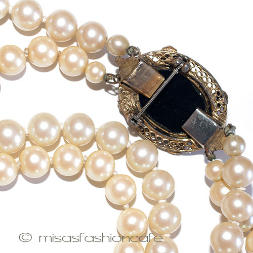 （画像用） ネックレス兼ブローチ グラスパール・カメオ