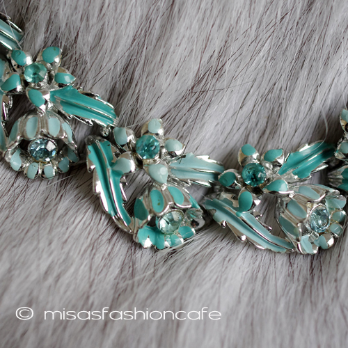 （画像用） Coro　お花ネックレス ターコイズグリーン