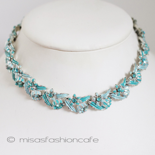 （画像用） Coro　お花ネックレス ターコイズグリーン