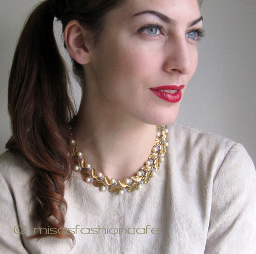 （画像用） Trifari　トリファリ　豪華 パールどんぐりネックレス