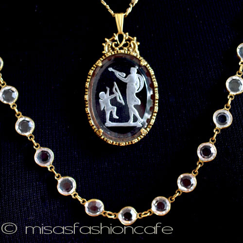 （画像用） GoldetteNY　ネックレス クリスタル2連カメオ