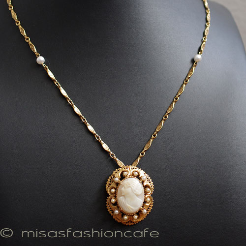 （画像用） Florenza シェルカメオ ネックレス兼ブローチ