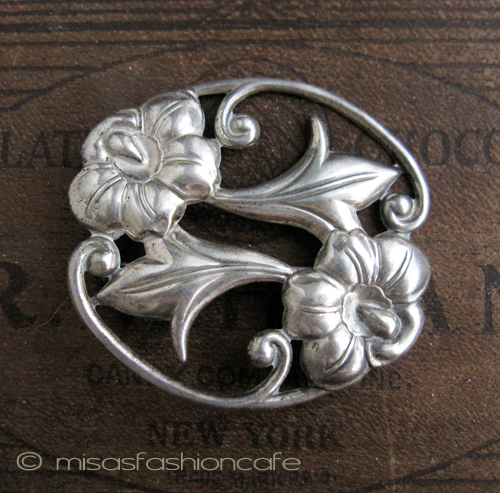 （画像用） Sterling Silver 銀製 　アサガオ・朝顔の花