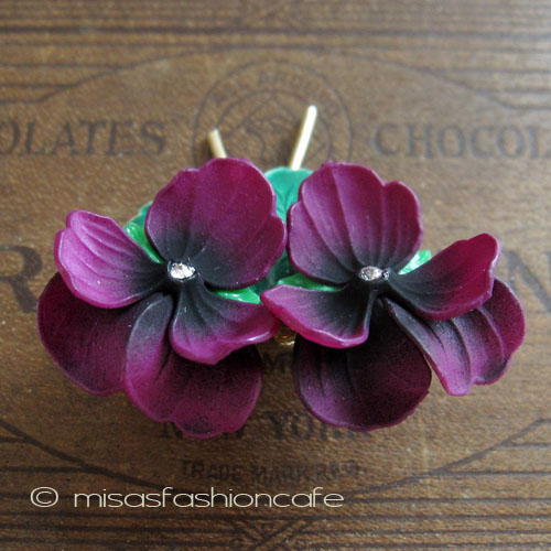 （画像用） パンジー・すみれ　ブローチ