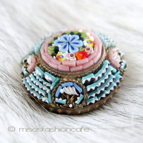 （画像用） イタリア製モザイクブローチ