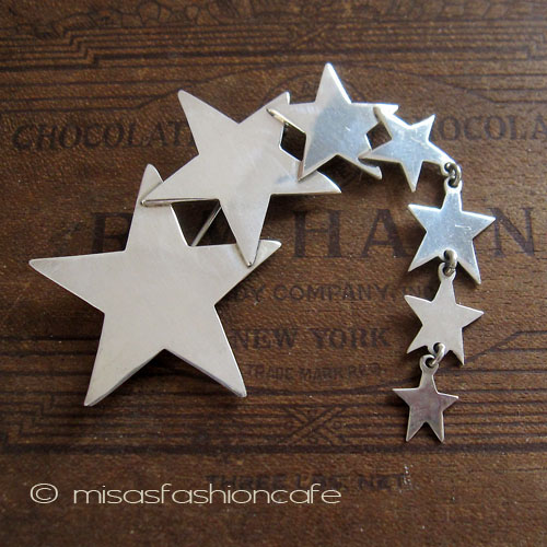 （画像用） 925スターリングシルバー製 　流れ星　ブローチ