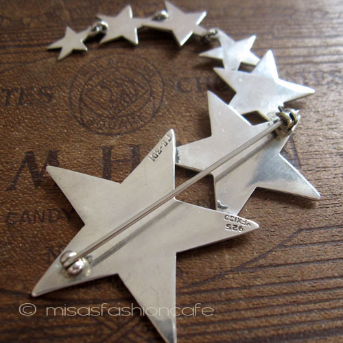 （画像用） 925スターリングシルバー製 　流れ星　ブローチ