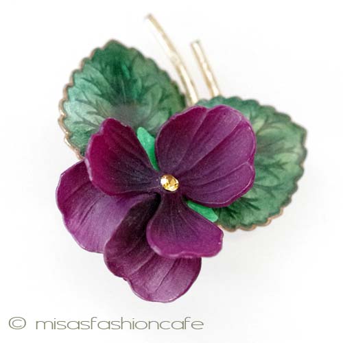 （画像用） パンジー・すみれ ブローチ