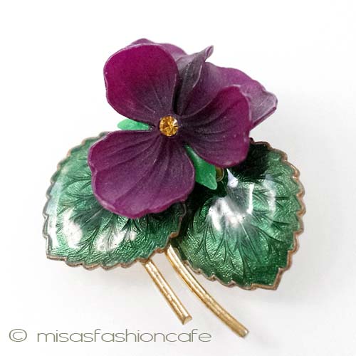 （画像用） パンジー・すみれ ブローチ