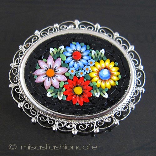 （画像用） イタリア製モザイクブローチ