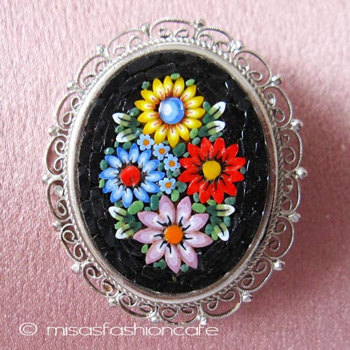 （画像用） イタリア製モザイクブローチ