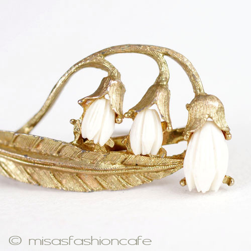 （画像用） 本象牙　アイボリー　 すずらん　ブローチ