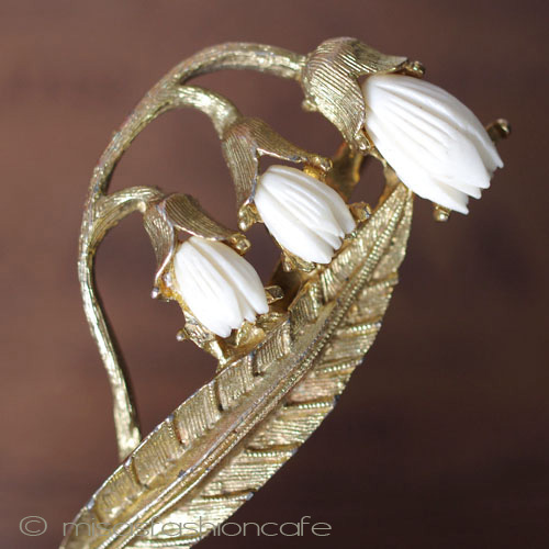 （画像用） 本象牙　アイボリー　 すずらん　ブローチ