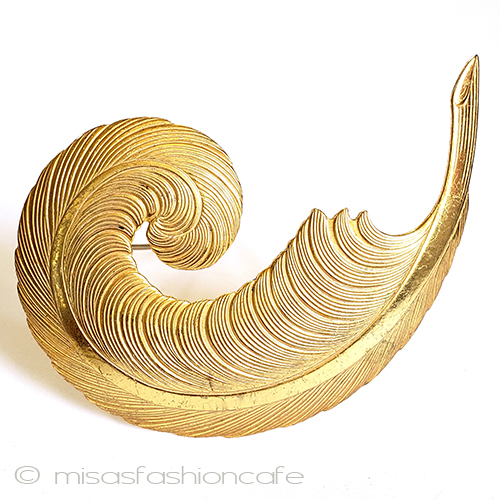 （画像用） ミリアムハスケル フェザー金羽ブローチ