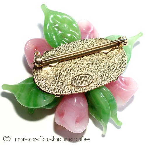 （画像用） Regency　リージェンシー ガラスの花　ブローチ