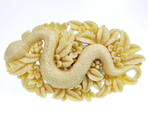 （画像用） 蛇と花畑　ブローチ