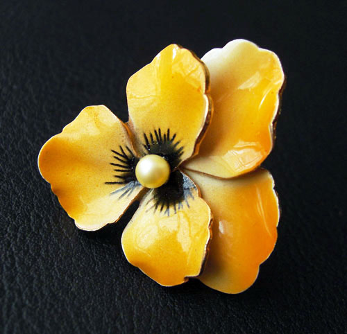 （画像用） ブローチ　パンジー・すみれ