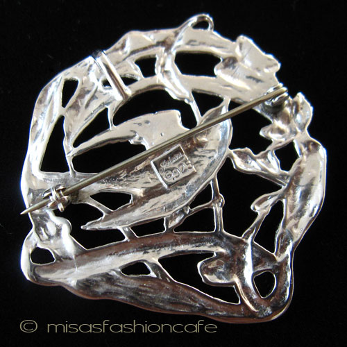 （画像用） Sterling925 銀製　鳥 ブローチ兼ペンダント