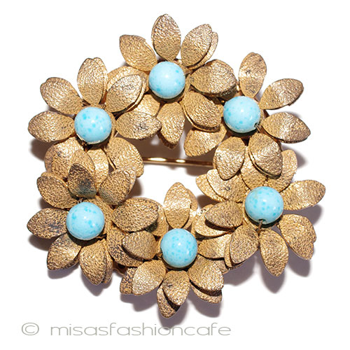 （画像用） ミリアムハスケル　 花リース　ブローチ