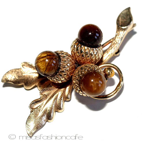 （画像用） 天然石 　どんぐり 12K gf ブローチ