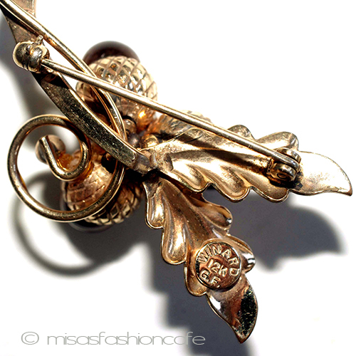 （画像用） 天然石 　どんぐり 12K gf ブローチ