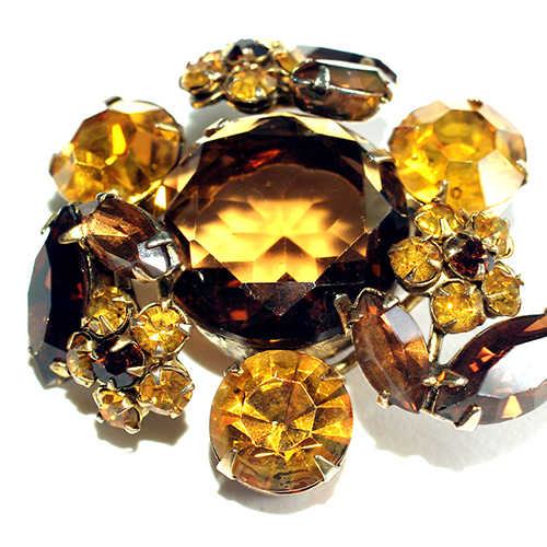 （画像用） Regency　リージェンシー クリスタル花　ブローチ