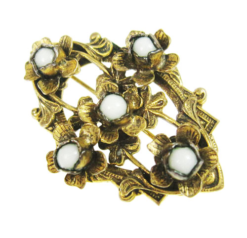 （画像用） アンティーク1900年代 ガラスの花　ブローチ