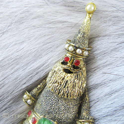 （画像用） Hollycraft刻印 ブローチ　 パールRS　サンタ