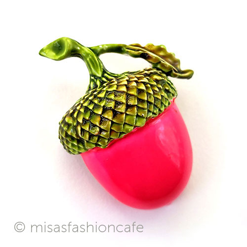 （画像用） ヴィンテージジュエリー エナメル団栗どんぐり