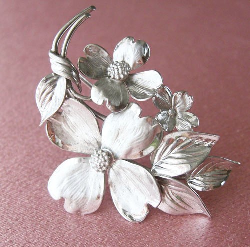 （画像用） Sterling銀製ブローチ HSBハナミズキのお花ブーケ