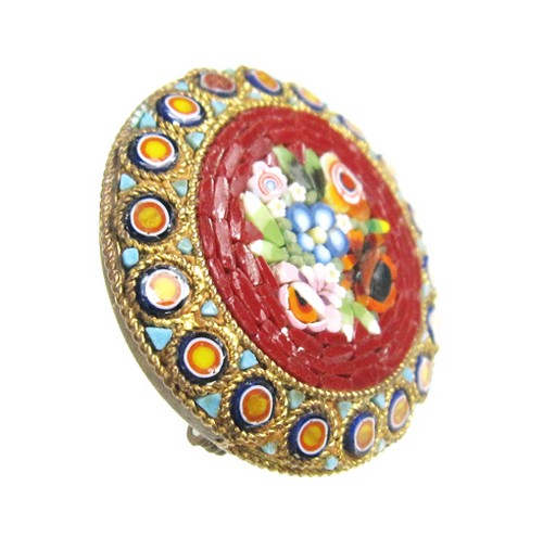 （画像用） 伊製 モザイク ブローチ